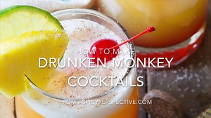 A Caribbean sensation, the Drunken Monkey Cocktail, is a relaxing beverage anytime of year. http://www.aspicyperspective.com/drunken-monkey-cocktail/ | A SPICY PERSPECTIVE