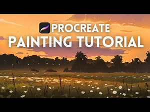 How to Paint a Sunset Landscape in Procreate - Tutorial
