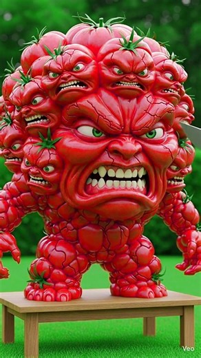 Angry Tomato Monster Gets Cut – Satisfying and Scary Transformation #asmr