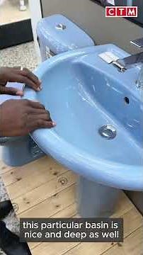 Coral Blue Bathroom Set - Bath, Basin, Pedestal & Top Flush Toilet Suite