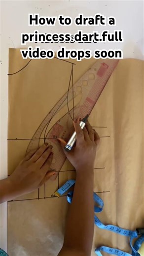 New tutorial loading,learn how to draft a princess dart on my channel #foryou #sewingtutorial