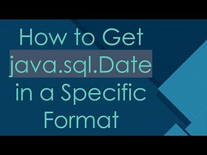 How to Get java.sql.Date in a Specific Format