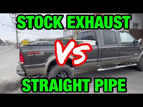 Ford F-350 Powerstroke Diesel Exhaust Sound: STOCK EXHAUST Vs STRAIGHT PIPE!