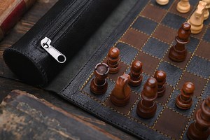 Roll-up Leather Chess Set, Magnetic Chess Board, Engraving Option, Perfect for Travel and Gifts - Etsy UK