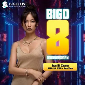 4.2K views · 38 reactions | Let Ziarah guide you in winning the top one slot in Bigo's 8th Anniversary Special  TOP 1 Package Reward: -BIGO Night on May 2024 tickets -1 Night Hotel stay -PLUS 200,000+ BEANS 磊 Send the following gifts: Until April 30th! 8th Anniv. Cake 8th Anniv. Scepter 8th Anniv. Lion 8th Anniv. Luxury car 8th Anniv. Queen https://activity.bigo.tv/live/act/act_16907/index.html?id=48947 #BigoLive #BigoLivePH #BigoLivePhilippines | BIGO LIVE Philippines | Facebook