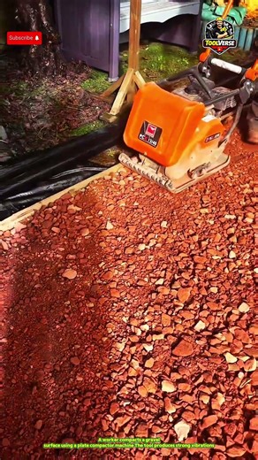Gravel Compaction Process Using Plate Compactor Makes Ground Super Solid! #constructionprocess