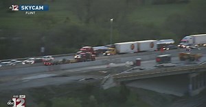 Overnight crash closes westbound I-69 through Flint