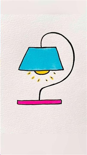 How to draw a night lamp | easy drawing for kids #stepbystep #simple #artforkids #kidsart #creative