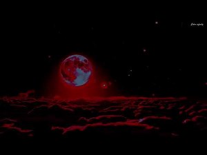Full Red Moon & Gentle Clouds | Relaxing Music for Deep Sleep & Meditation
