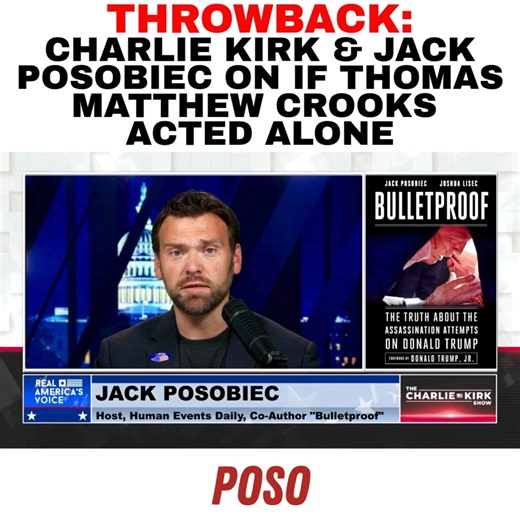 5.1K views · 201 reactions | Throwback: Charlie Kirk and Jack Posobiec on if Thomas Matthew Crooks Acted Alone https://podcasts.apple.com/us/podcast/human-events-daily-with-jack-posobiec/id1585243541?i=1000729782175 | Jack Posobiec | Facebook