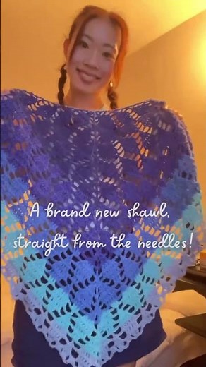 Just Finished My Triangle Shawl! #crochet #棒針 #かぎ針編み #三角ショール #編み物 #triangleshawl #crochettutorial