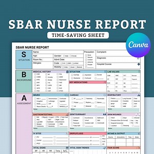 SBAR Nurse Report Sheet, Student Sheet Report, SBAR Brain Sheet, Sbar Nursing Brain Sheet, Brain Handoff Shift, Med Surg Icu Rn Pdf - Etsy Australia