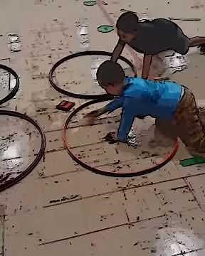 Bean Bag 4 Square with Hula-Hoops