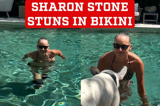Sharon Stone stuns in bikini after intense pool workout