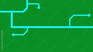 Electrical circuit animation on a green screen. The electrical circuit animation with key color. 4k video