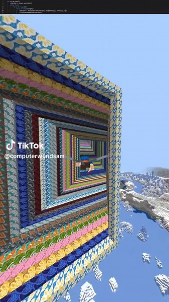 Exploring a Massive Glazed Terracotta Spiral in Minecraft
