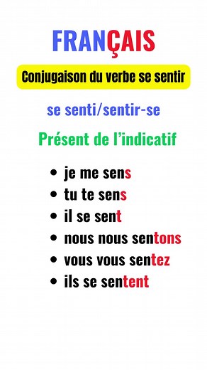 Conjugaison du verbe se sentir au présent de l'indicatif