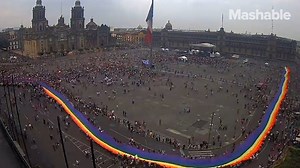 466K views · 4.8K reactions | Time-lapse shows huge rainbow flag being unfurled at Mexico City's Pride parade. | Mashable | Facebook