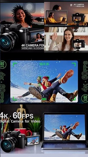 NBD Digital Camera 4K Ultra HD 48MP All-in-One Vlogging Camera with Wide Angle Lens.