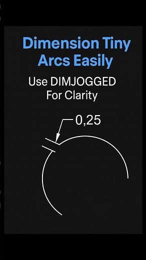 Small Arcs, Big Problem? DIMJOGGED Solves It #AutoCAD #Design