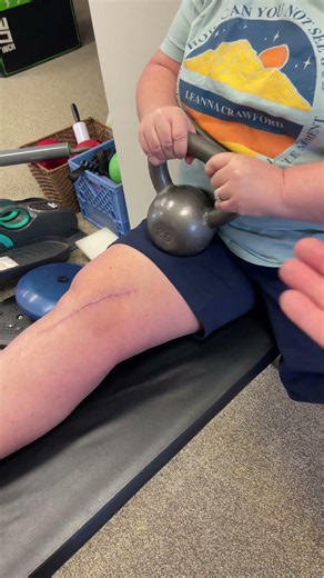 Kettlebell self massage to thigh after total knee replacement