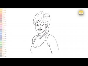 Diana, Princess of Wales drawing | How to draw Princess Diana step by step | Portrait drawings easy