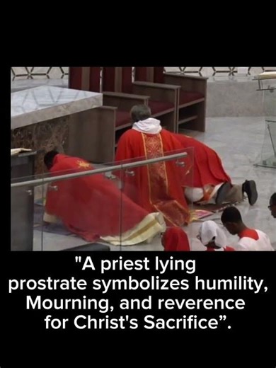 Catholic Priest Prostrates on Good Friday. Powerful Moment #GoodFriday #Catholic #Faith #HolyWeek