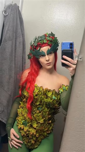 Sarah Dean on Instagram: "Poison Ivy 😘 So proud of this build, from styling the wig to making the bodysuit 🍃 #poisonivy #cosplay #reels"