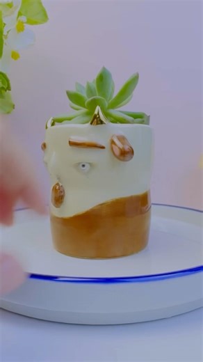 I made a tiny faun planter… and now I want 10 more #shorts #ceramics #pottery #succulents#clay