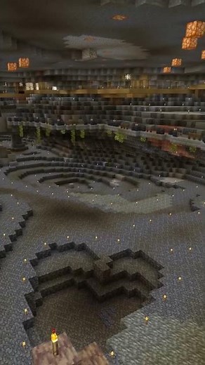 Easy Minecraft Cave Base Ledges - Timelapse #Shorts
