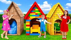 House Decorating Challenge for Kids! Three kids get 10, 100, or 1,000,000 tickets to decorate their cardboard houses. What other adventures await children? #RomaAndDiana #KidsShow #kidsactivities #familytime #kidsadventures #funforkids #ForKids #KidsAdventures #FunnyStories #romaanddiana #CreativeKids #FunnyChallenges #kindness #KidsFun #kidsshow | Kids Roma Show