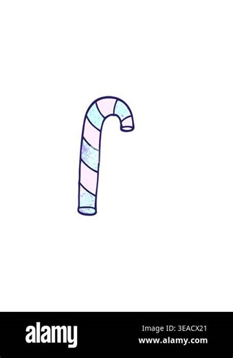 horizontally vibrating animation of cartoon doodle pink candy canes Stock Video Footage - Alamy