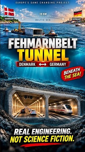 The Giant Tunnel Being Built Under the Sea 🌊#shorts #engineering #denmark #germany #sea