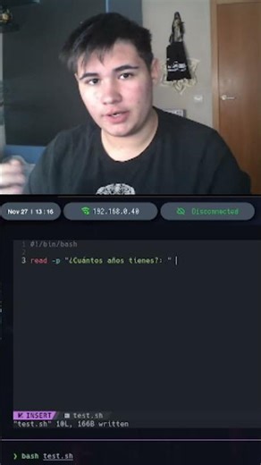 🐧 BASH SCRIPTING, INPUT DEL USUARIO🐧- Aussterben | #shorts #viral