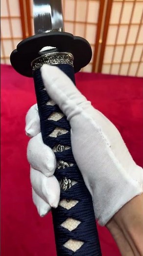 Custom Japanese samurai katana Shobu-zukuri S7 tool steel with arabesque motif fittings
