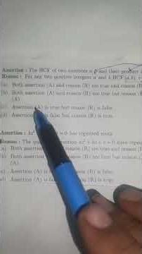 Assertion and Reason based questions