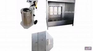 Batch Powder Coating System Package with Electrostatic Powder Coating Gun   Spray Booth   Curing Oven