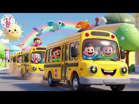 Five Little School Buses Beep Beep Beep 🚌🎶 | Fun Nursery Rhymes & Baby Songs for Kids