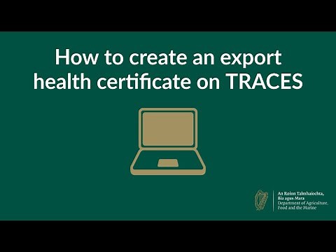 How to create an export health certificate on TRACES (classic)