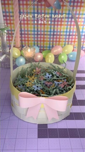 Easy Easter basket DIY 🎀 Made with just paper ✂️ #paperart #papercraft #eastercrafts #diy #craft