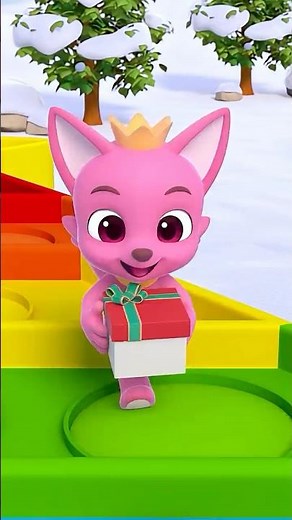 🌈 Run, Pinkfong! Color Blast Power vs Christmas Thieves! 🎄💥 #Hogi #Christmas #shorts