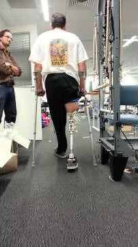 Gimp Man walking on an Osseointegrated Amputee Implant