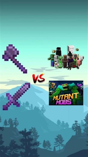 Netherite Sword And Axe Vs All Mobs And Mutant Mobs 🔥 #minecraft #shorts