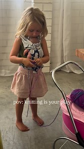 Love how she just bops around with her knitting (just like mama) 🧶 Honestly the sweetest kind of learning - slow, creative, connected. It’s one of the reasons I love this craft so much… it brings calm into our days, and the kids naturally join in too. Our next Beginner Knitting Course opens Tuesday, 18th November ✨ It’s fully self-paced, even if you’ve never knitted before. Learn the art of knitting with us - comment LEARN to join the waitlist 🌸 #slowchildhood #knittingwithkids #knittingcourse