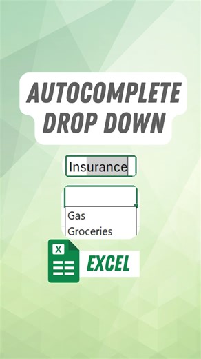 Excel Autocomplete Drop Down | Shortcut