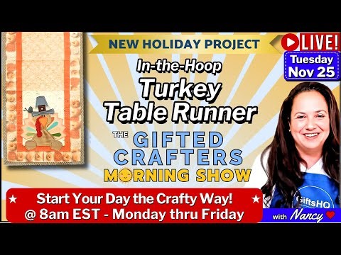 In-the-Hoop Turkey Table Runner | Beginner-Friendly Holiday Project ☀️ GCMS #144 11-25-25