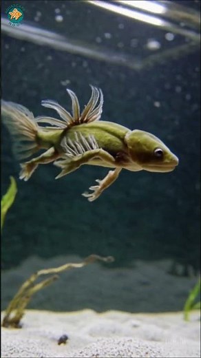 Wild Type Greenish-Brown Axolotl | The Natural Salamander (4K Ultra HD)#aquascapenook#fish#betta