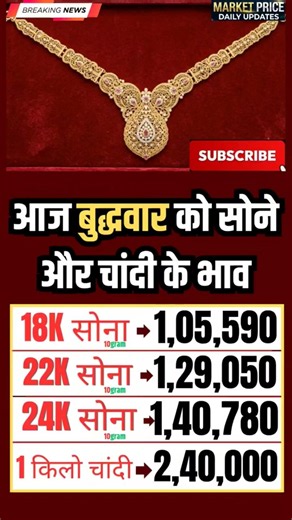 आज बुधवार को सोने और चांदी के भाव 📉🔥 #shorts #goldrate #silverprice
