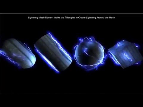 Lightning Mesh Demo Using Procedural Lightning for Unity