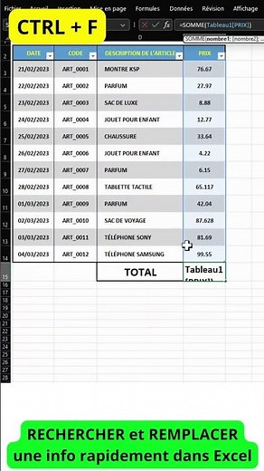 Rechercher et Remplacer rapidement une information dans Excel